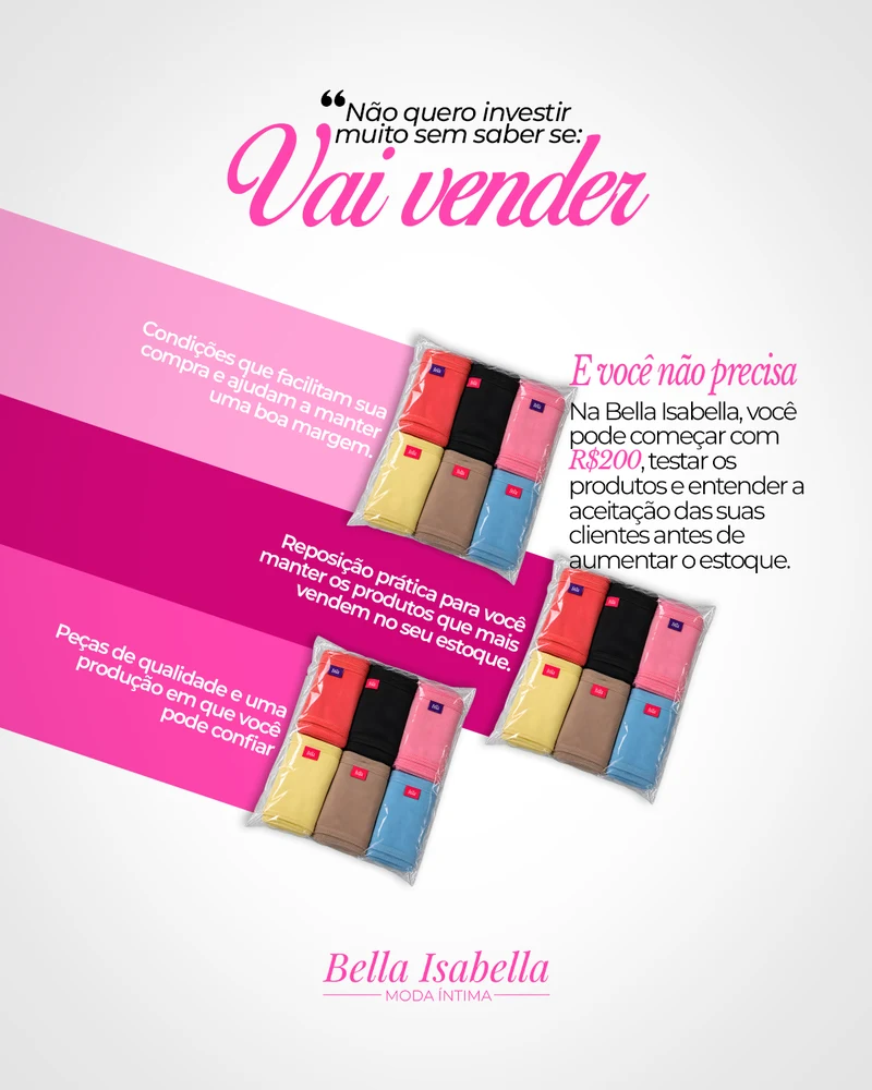 Post da Bella Isabella: não quero investir muito sem saber se vai vender