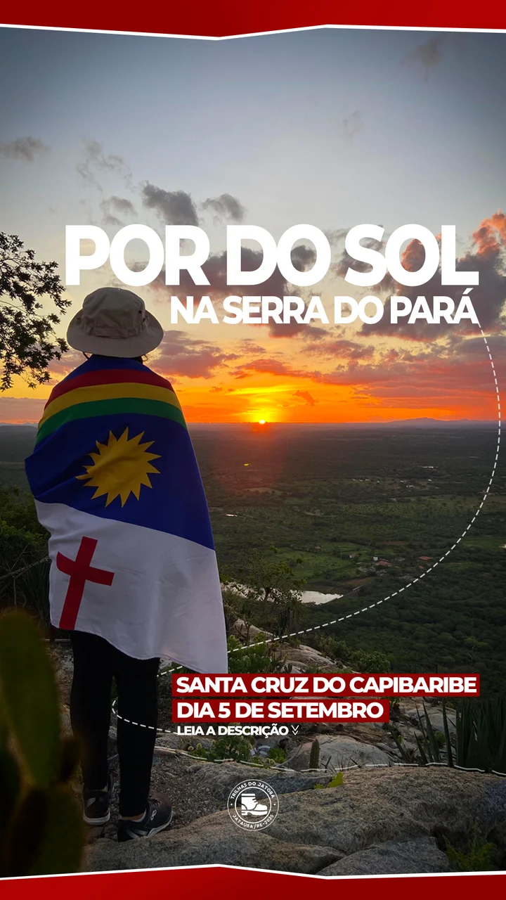 Story das Trilhas do Jatobá: pôr do sol na Serra do Pará, Santa Cruz do Capibaribe